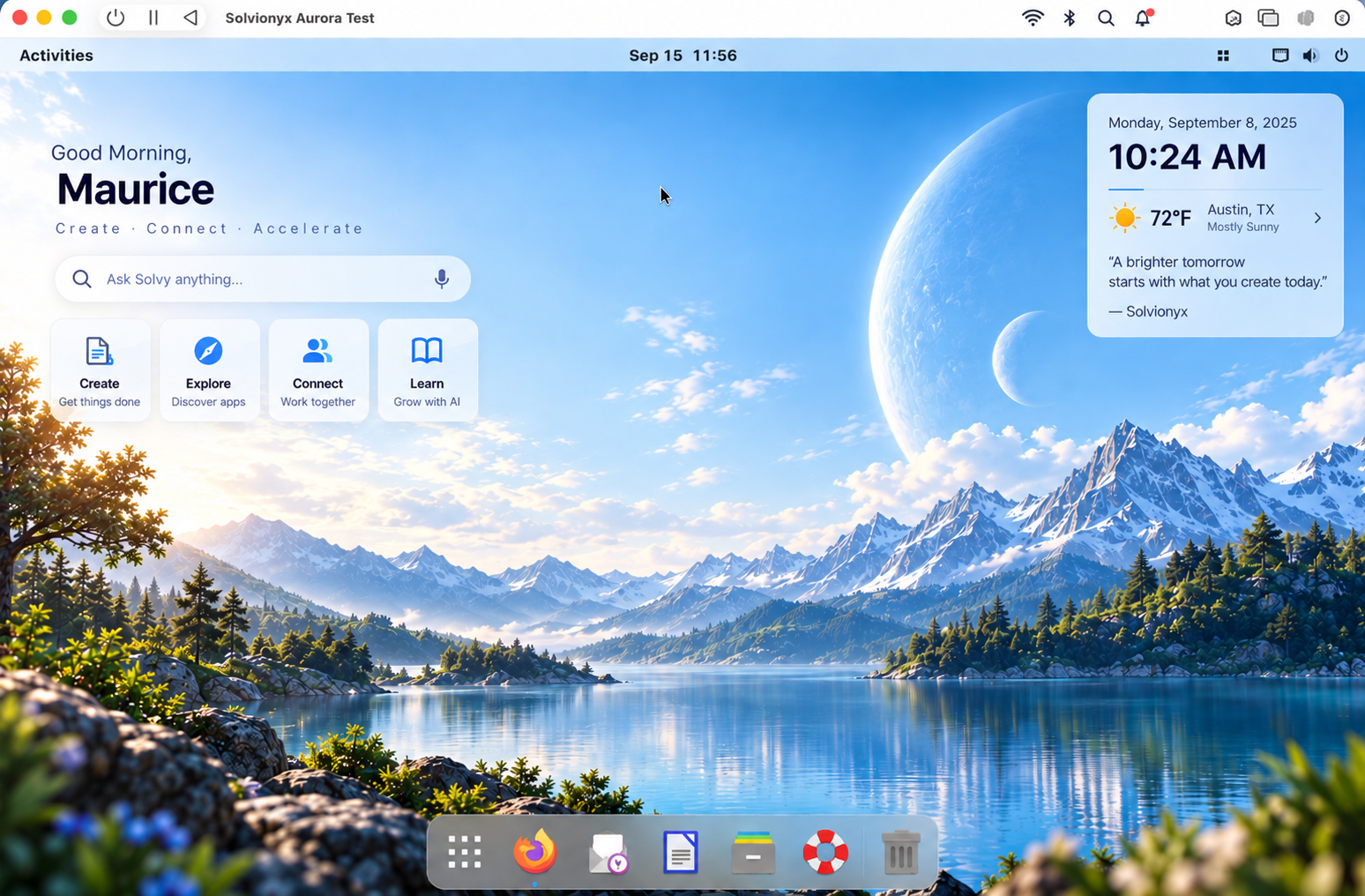 Solvionyx OS Aurora Desktop
